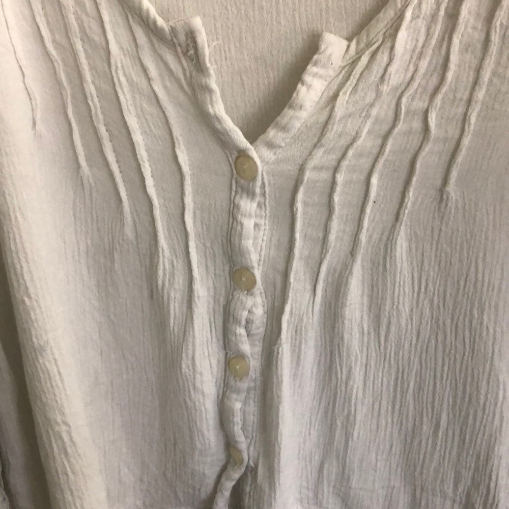 Roxy Button Up Crop Top Medium - Picture 5 of 6